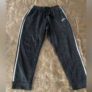 Adidas Kids Charcoal Joggers with White Stripes